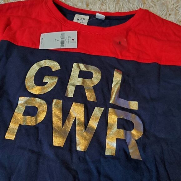 GAP KIDS Girl Power Long Sleeve Shirt - Size Small (6-7) - Picture 2 of 6